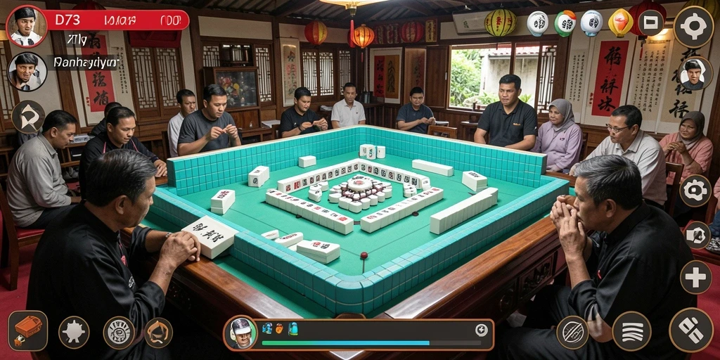 Tampilan menarik dalam permainan D73 yang memperlihatkan aksi Mahjong.