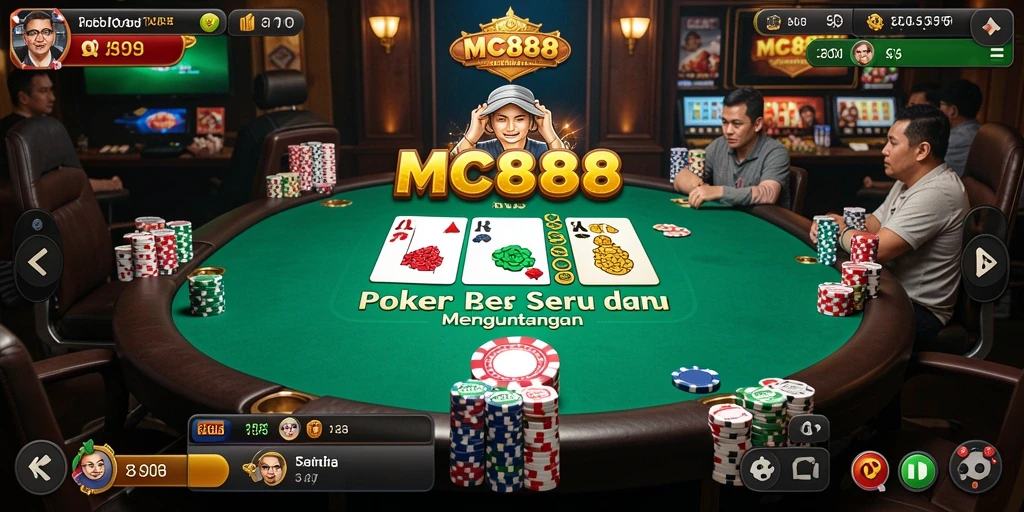 Tampilan gameplay Poker yang mendebarkan di MC888.