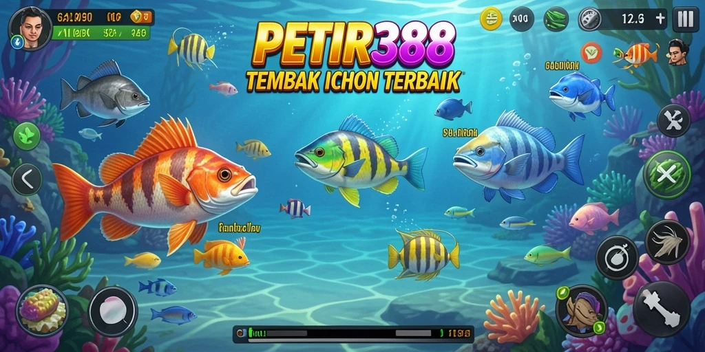 Tampilan gameplay menarik dari PETIR388 saat menembak ikan.