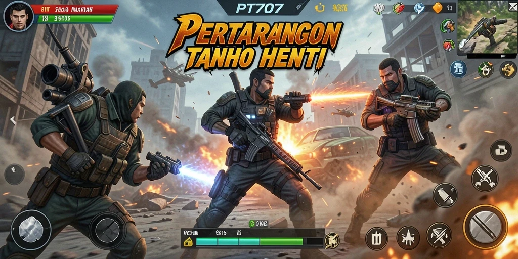 Tampilan menarik dari gameplay aksi di PT707.