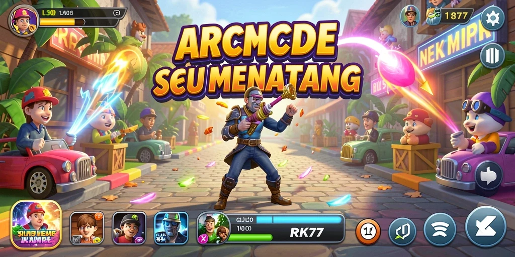 Screenshot RK77 menampilkan aksi seru dalam permainan Arcade.