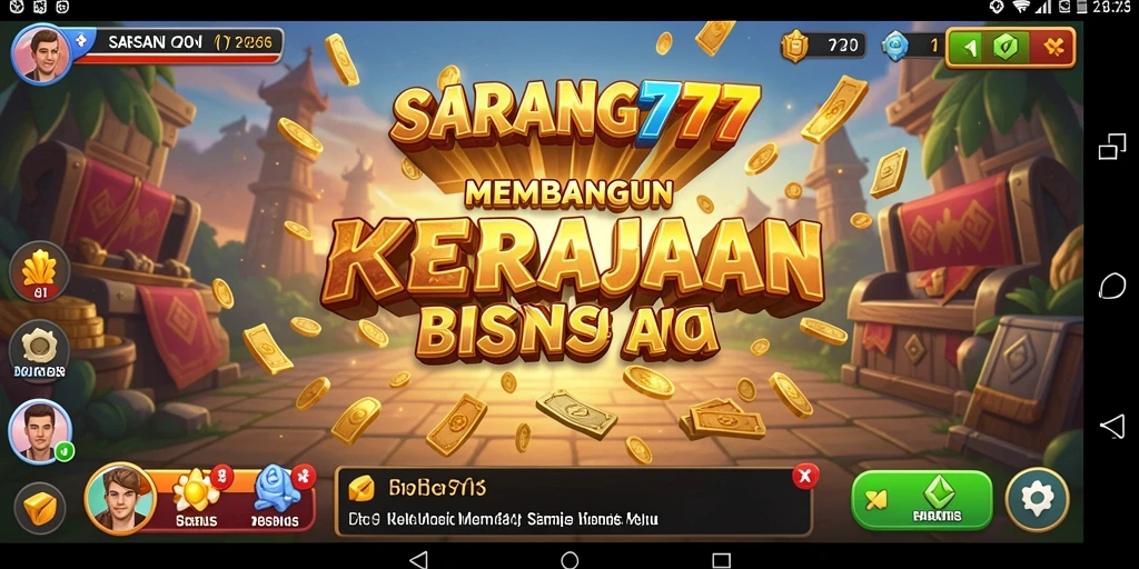 Tangkapan layar SARANG777 menampilkan aksi seru dalam membangun kerajaan bisnis.
