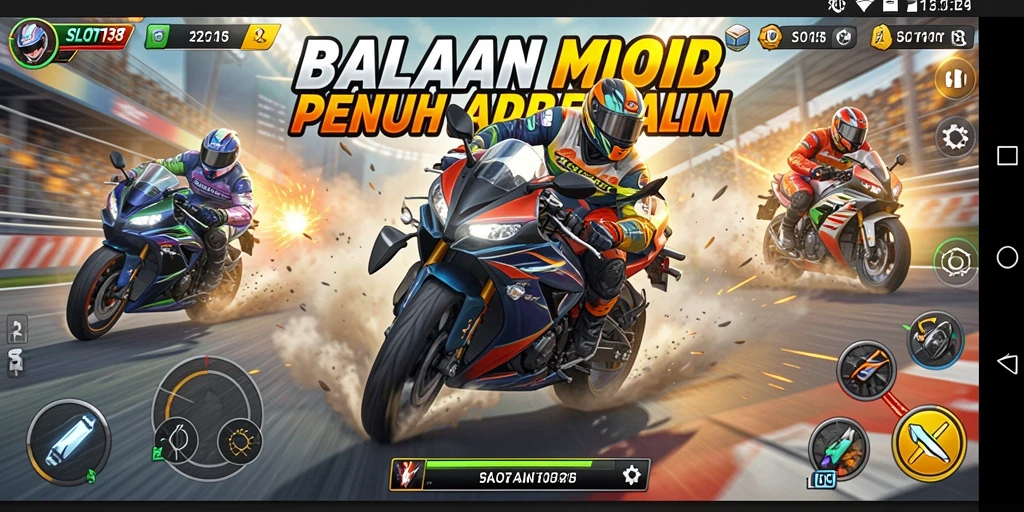 Gameplay SLOT138 yang mendebarkan dengan balapan motor yang seru.