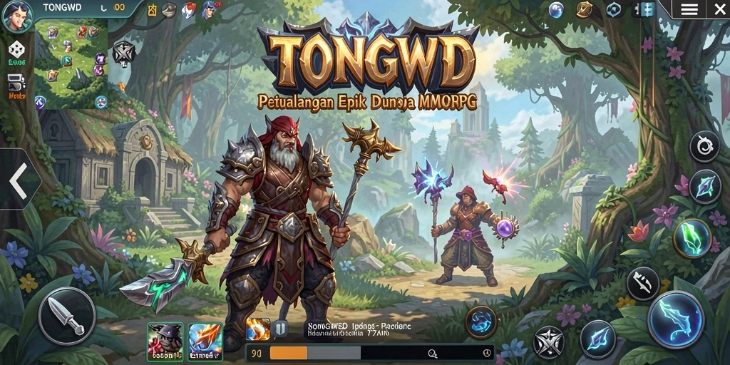 Tampilan gameplay seru dan interaktif dalam TONGWD, game MMORPG yang mendalam.